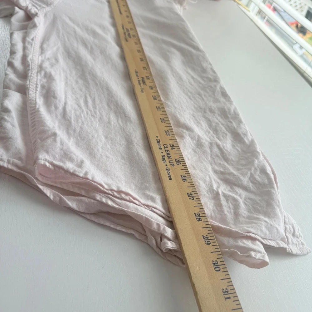 Aritzia Wilfred Free Relaxed Linen Button-Down Shirt —‎ Light Pink — Size L - Picture 5 of 5